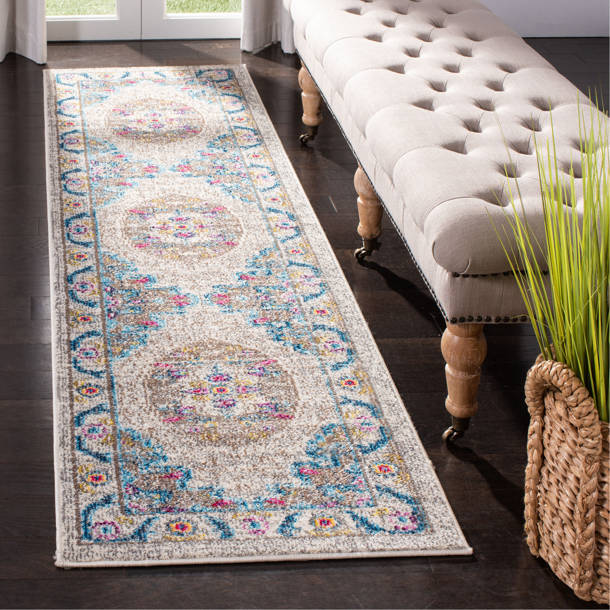 Bungalow Rose Gutierez Performance Blue/Pink/Green Rug Wayfair